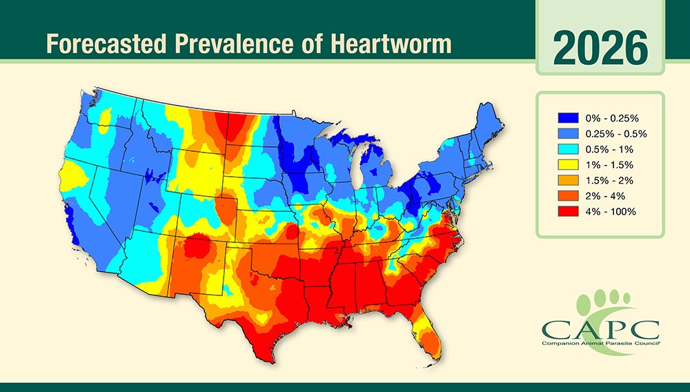 2026 Heartworm map